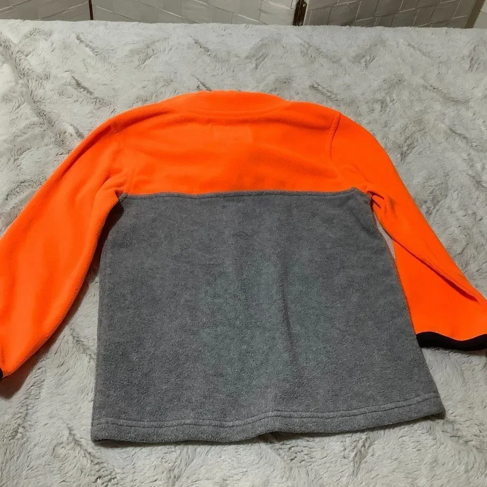 Oshkosh b'gosh orange gray fleece jacket size 4